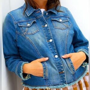 Anthropologie Pilcro Denim Stretch trucker jacket plus 1X